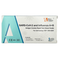 SARS-CoV-2 and Influenza A+B antigen combo rapid test packaging on a white background