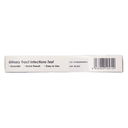 Urinary Tract Infections Test packaging with text and barcode on a white background