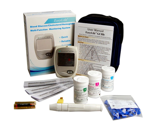 Easylife Cholesterol Meter Glucose Meter Haemoglobin Meter 3 in 1 starter pack