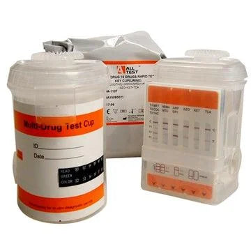 ALLTEST 10 Panel Integrated Split Key Cup Standard Industry Urine Drug Test Kit - TCA / Barb
