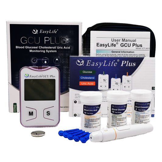 Easylife Plus Cholesterol Meter Glucose Meter Uric Acid Meter 3 in 1 starter pack