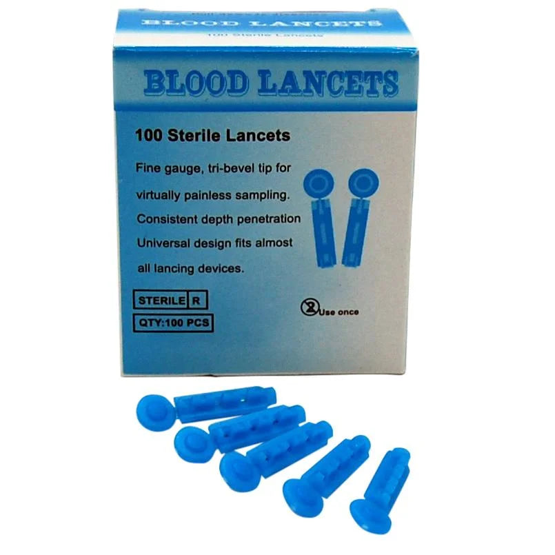 200 packs of 100pce 28g blue universal Lancets